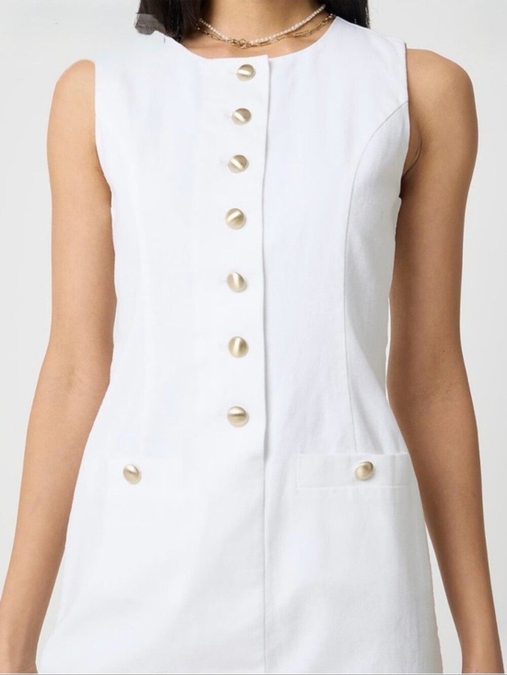 J Crew Linen-blend button-front mini dress - Picture 3 of 6